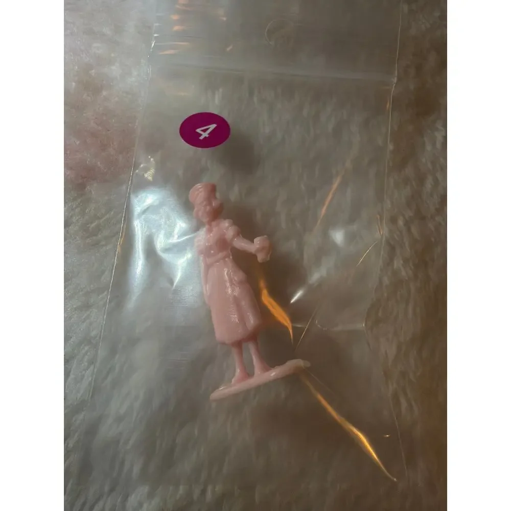 Vintage Pink Plastic Nurse Figurine Cake Topper Miniature Medical Nursing Figure